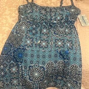 Longitude Blue and White Swimwear